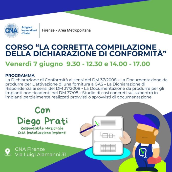 Corso “La corretta compilazione della dichiarazione di conformità”